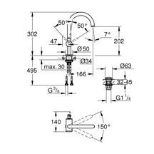 Mitigeur monocommande Lavabo Taille L Atrio Chromé 32042003