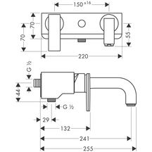 Mitigeur de bain-douche Axor CITTERIO pour montage mural apparent, chromé réf. 39400000