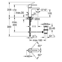 "Mitigeur monocommande Lavabo taille S GROHE Plus Supersteel Réf. 32612DC3"