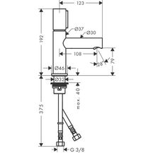 AXOR Uno Mitigeur de lavabo 80 Select bonde à écoulement libre, Aspect doré poli