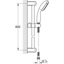 Ensemble de douche 1 jet avec barre Tempesta 100 Chromé 27853001