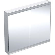 Armoire de toilette Geberit ONE, avec ComfortLight, deux portes, montage encastré, 105x90cm, aluminium anodisé réf : 505.804.00.1