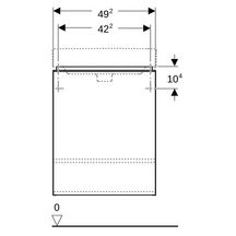 Meuble bas Geberit Smyle Square pour lave-mains, avec une porte: Largeur 49.2cm, Hauteur 61.7cm, Profondeur 40.6cm, gris velouté / laqué mat, gris velouté / thermopoudré mat, Largeur de lavabo=50cm, Charnières à droite