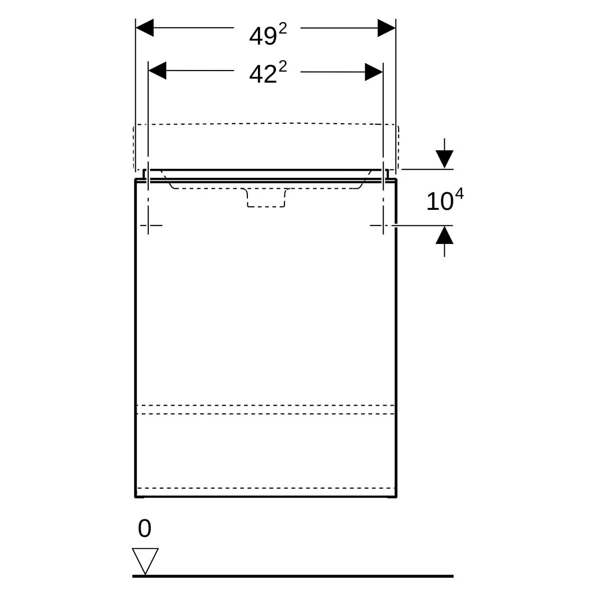 Meuble bas Geberit Smyle Square pour lave-mains, avec une porte: Largeur 49.2cm, Hauteur 61.7cm, Profondeur 40.6cm, gris velouté / laqué mat, gris velouté / thermopoudré mat, Largeur de lavabo=50cm, Charnières à droite