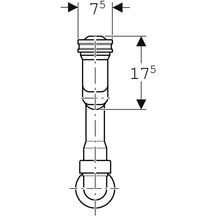 Siphon en S Geberit pour urinoir, avec accessoires de montage, d50, sortie apparente: d=50mm, blanc alpin