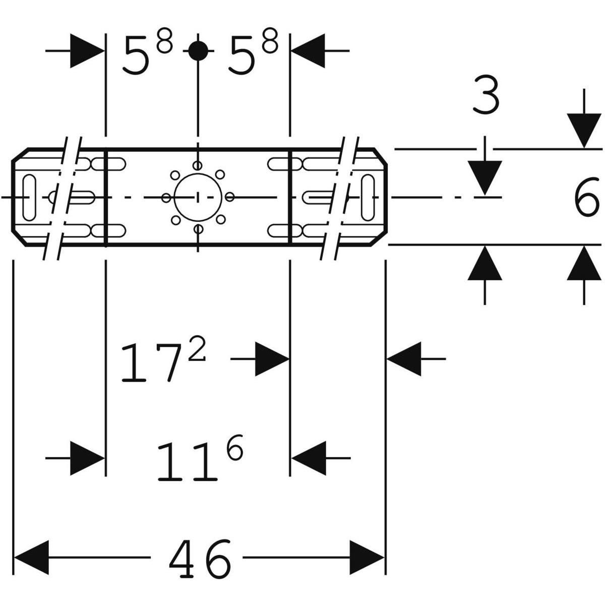 Barrette de montage longue (pour 1 applique) Réf 601.733.00.1