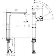 AXOR Urquiola Mitigeur de lavabo 280 surélevé pour vasque libre, bonde à écoulement libre, Aspect doré brossé