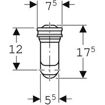 Siphon en S Geberit pour urinoir, avec accessoires de montage, d50, sortie horizontale: d=50mm, Blanc alpin