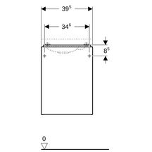 Meuble bas pour lave-mains Acanto - 1 porte - siphon - 39,5 x 53,5 x 24,5 cm - corps : laqué mat / noir - porte : verre brillant / noir Réf. 500.607.16.1