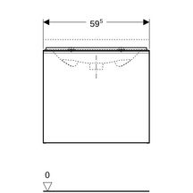 Meuble bas Acanto pour lavabo - 1 tiroir et 1 tiroir intérieur - siphon - 59,5 x 53,5 x 47,5 cm - corps : laqué mat / noir - tiroirs : verre brillant / noir Réf. 500.609.16.1