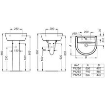 Cache-siphon lavabo ULYSSE 2 Lg : 38cm Céramique Blanc réf. P205901