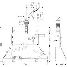 AXOR Support de douchette sur bord de baignoire Secuflex Secubox avec douchette à main, Noir chromé brossé