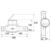 Compteur vitesse eau froide FLODIS 260mm DN30 Réf FL032EM260_00TS_GR