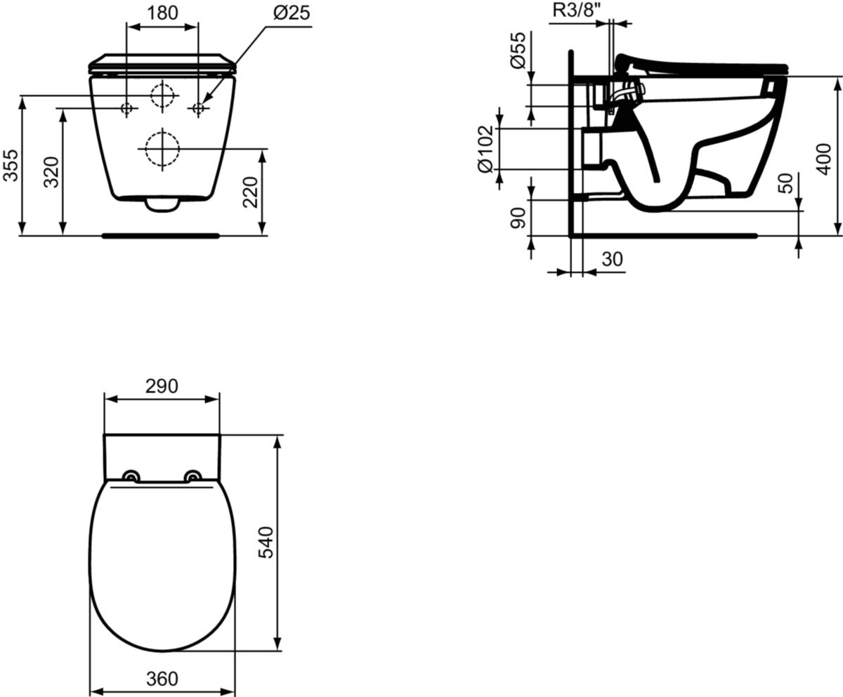 Abattant Connect avec frein de chute ultra fin blanc réf. E772401