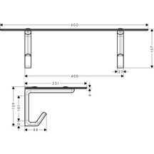 AXOR Universal Softsquare Tablette porte-serviettes, Nickel brossé