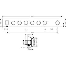 AXOR ShowerSolutions Module thermostatique Select encastré 670 / 900 avec 5 fonctions, Noir chromé poli