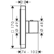 AXOR ShowerSelect Thermostatique ShowerSelect softsquare encastré haut débit, Noir chromé poli