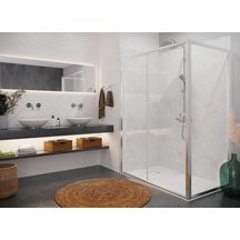 Ensemble de douche incluant receveur natura SH 90x140, PREPANEL avec profilés et paroi de douche EQUI H1900