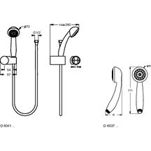 Douchette AQUA S1 1 jet, chromé : réf. D6037AA