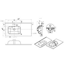 Plan céramique Alterna Séducta 90 cm blanc asymétrique, vasque à gauche