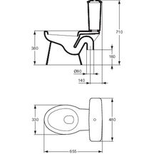 Cuvette WC sur pied seule sortie orientable action siphonique incorporée ASPIRAMBO Blanc réf. P233001