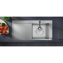 hansgrohe S71 S717-F450 Evier encastré 450 avec égouttoir, Acier inoxydable