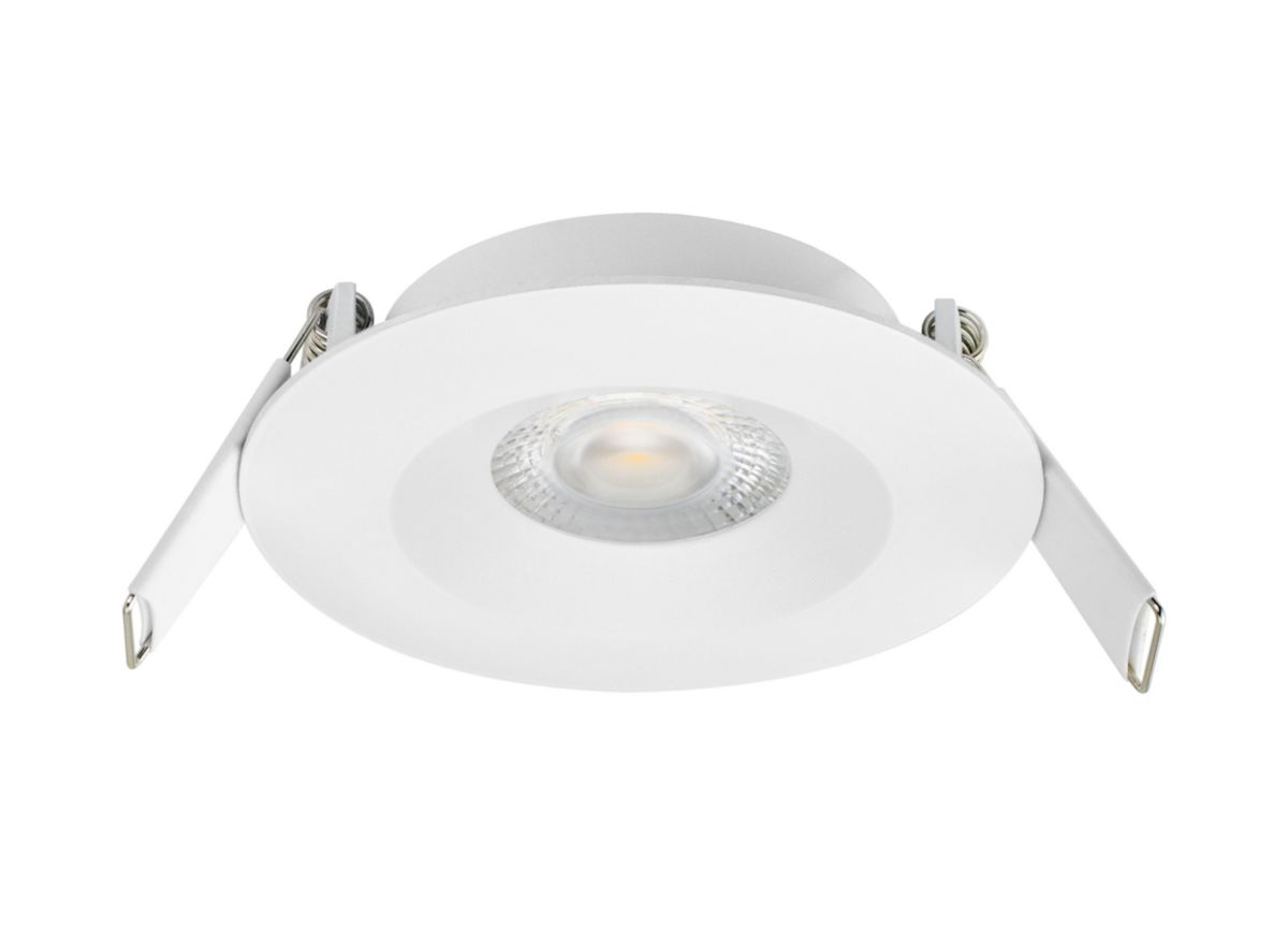 Encastré plafond Led Aspen CCT - fixe - rond - IP20/44 - avec alimentation Led 5 W CCT (3000 - 4000 K) 450 lm intégrée - dimmable - aluminium - blanc Réf. 50747