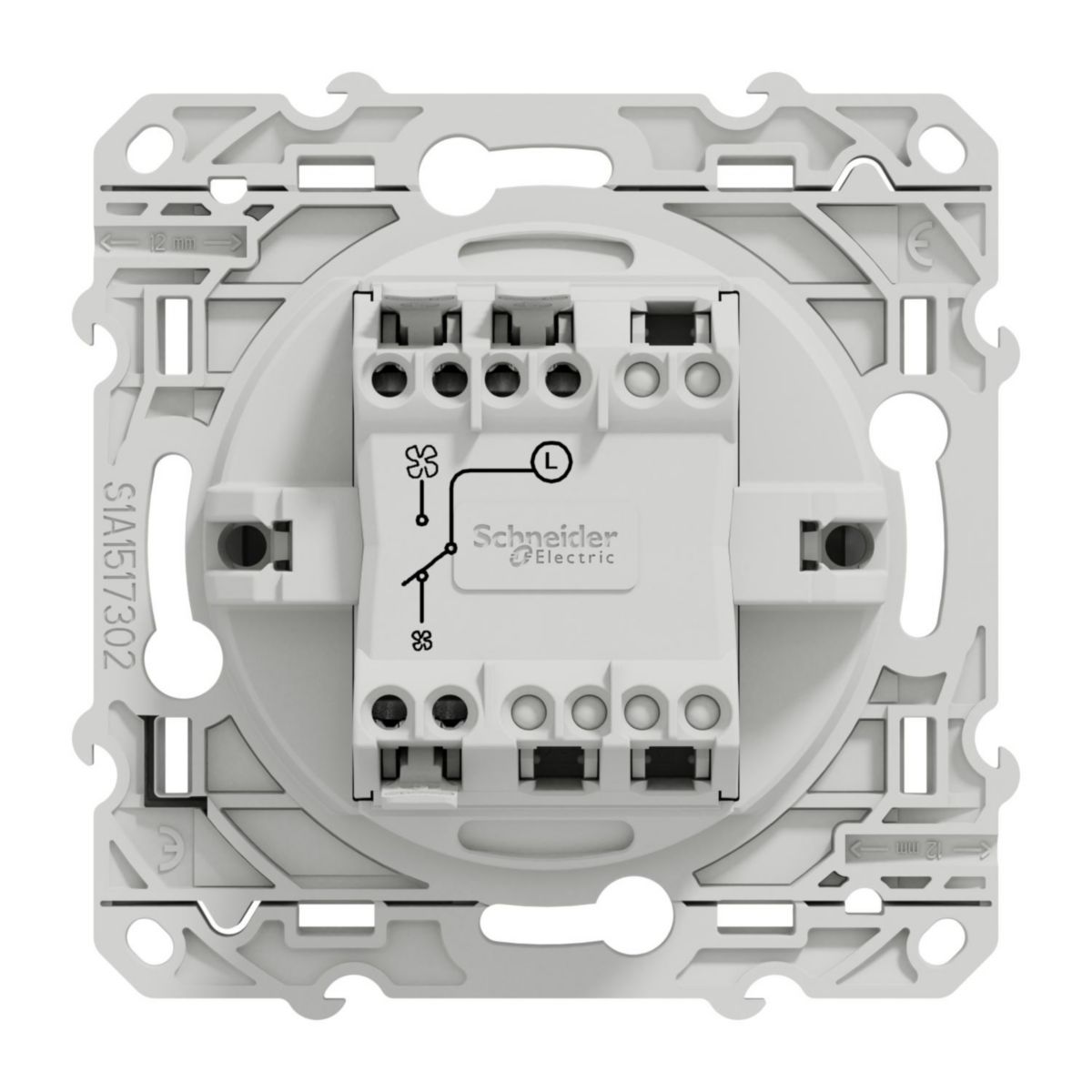 Odace, interrupteur vmc alu, sans position arrêt, à vis réf. S530233