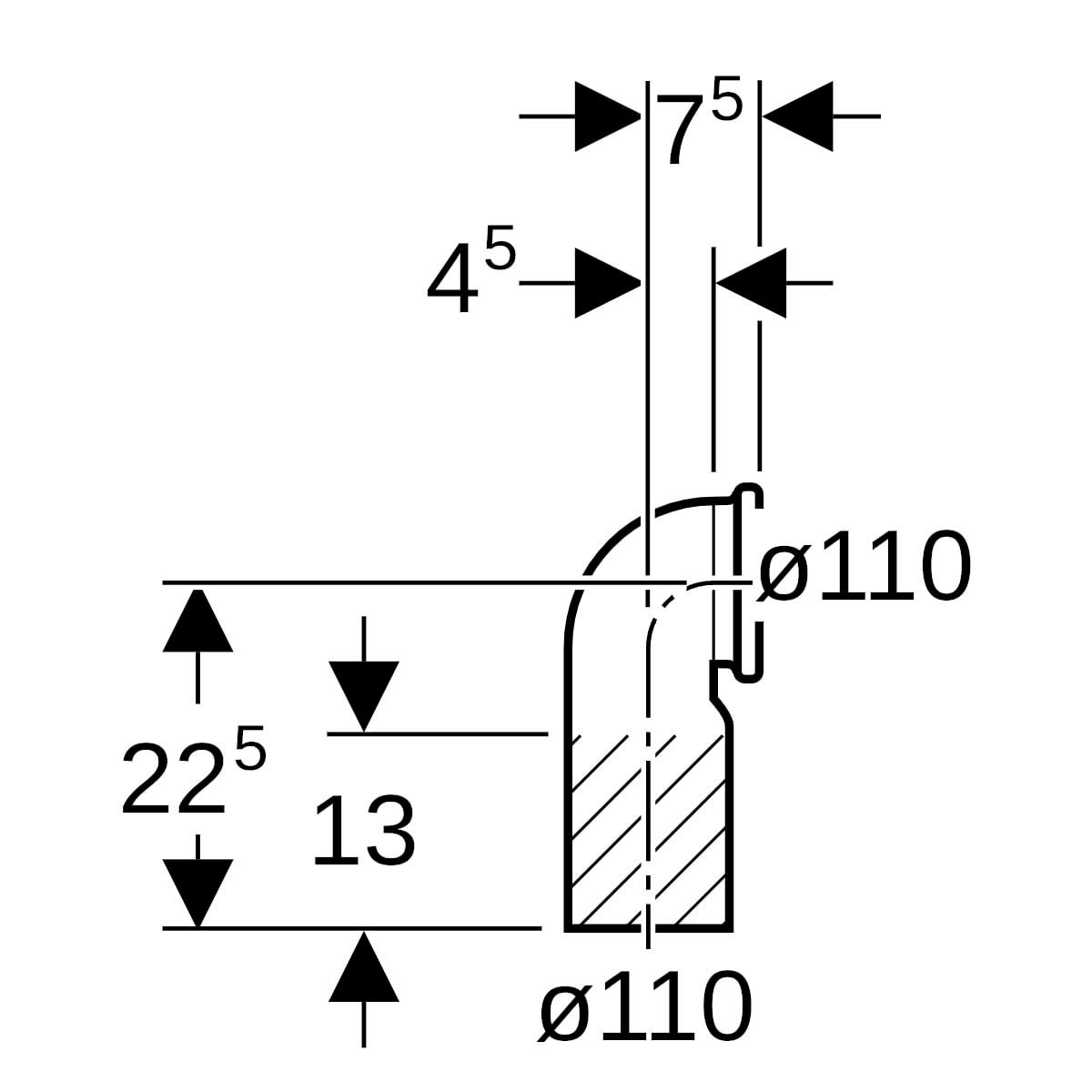 Coude 90° pour cuvette suspendue réf. 367.792.16.1