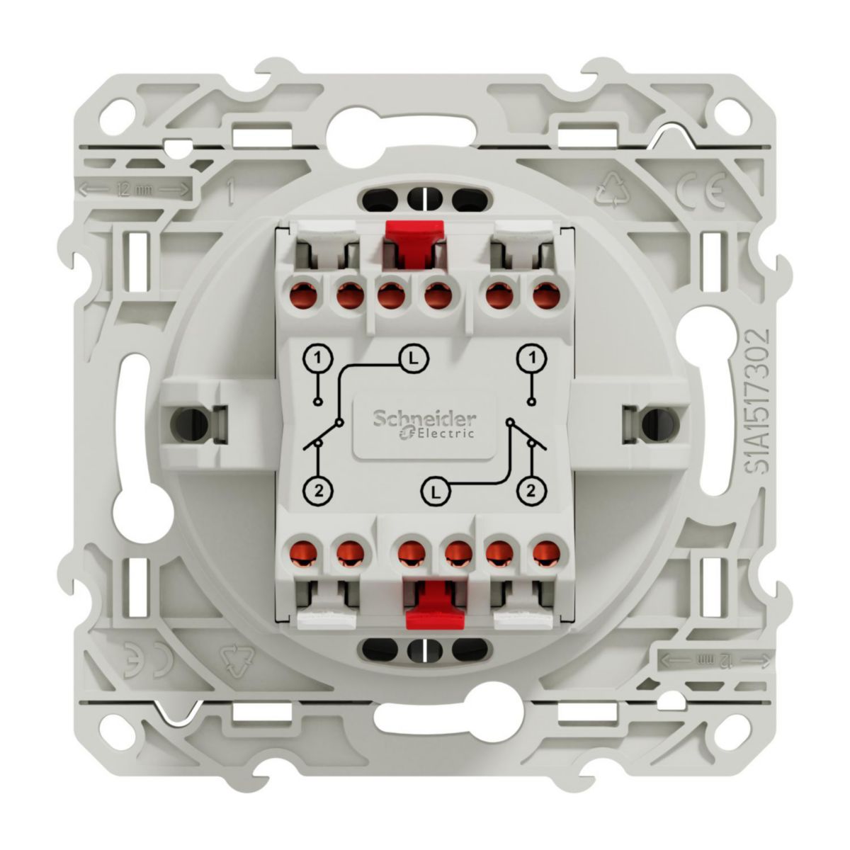 Odace, double va-et-vient alu, à vis, connexion rapide réf. S530214