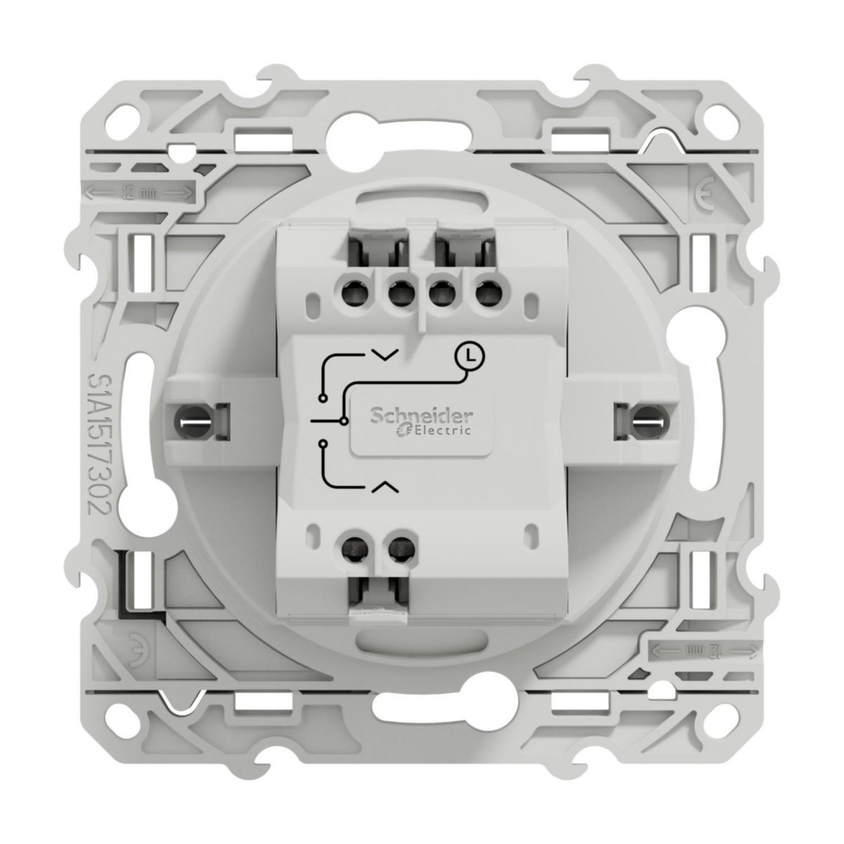 Odace, interrupteur alu, 3 boutons montée/descente/stop pour volets-roulants réf. S530208