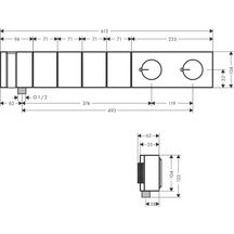 AXOR Edge Module thermostatique Select encastré 610 / 100 avec 4 fonctions et douchette tube 2jet, Chromé