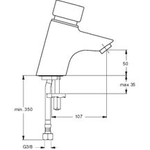 Robinet simple OKYRIS 2 avec bec fixe, chromé réf. D2340AA