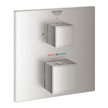 Mitigeur thermostatique 1 sortie avec vanne d'arrêt Grohtherm Cube Supersteel Réf. 24153DC0