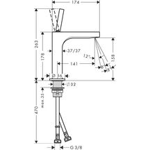 AXOR Citterio Mitigeur de lavabo 160 sans tirette ni vidage, Bronze brossé