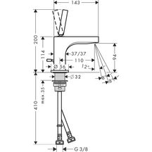 AXOR Citterio Mitigeur de lavabo 90 pour lave-mains avec tirette et vidage, Aspect doré brossé