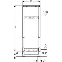 Bâti-support Duofix douche de plain pied pour robinetterie murale apparente