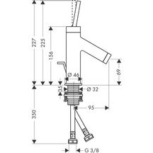 AXOR Starck Mitigeur de lavabo 70 pour lave-mains avec tirette et vidage, Aspect doré brossé