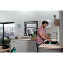 hansgrohe Focus M42 Mitigeur de cuisine 220, avec douchette extractible 2 jets, Chrome