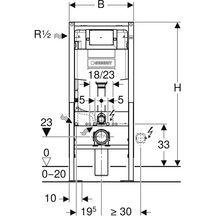 Bâti support Duofix Omega 12 cm hauteur 112 cm, autoportant réf 111066001