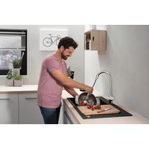 hansgrohe Focus M42 Mitigeur de cuisine 220, avec douchette extractible 2 jets, Chrome