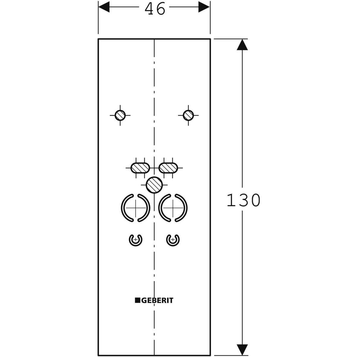 Plaque habillage pré-percée DUOFIX System pour DUOFIX lavabo avec imprégnation 130 x 46 x 1,8 cm Réf. 111.853.00.1