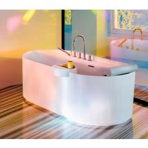 Baignoire SONAR 160x81,5x53,5 cm îlot cannelée blanc réf. H2213420000001