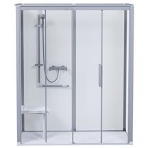 Cabine de douche à porte coulissante en angle version gauche 1200x900mm blanc Réf. 1290SLLCWH