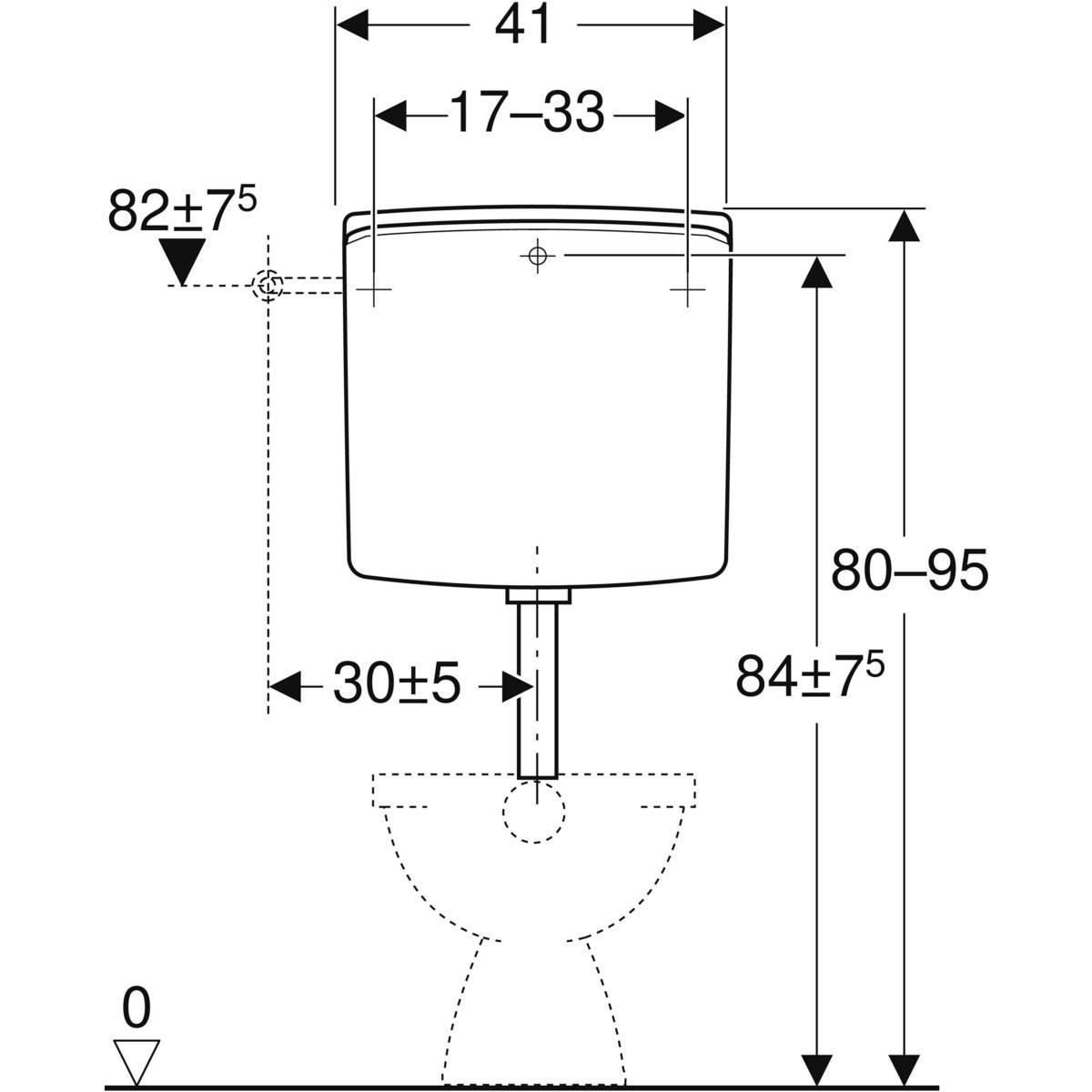 Réservoir indépendant 2 touches basse position blanc Réf. 140.317.11.1