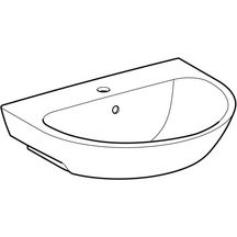 lavabo geberit renova avec équerres de montage: b=60cm, t=48cm, trou de robinetterie=au centre, trop-plein=visible, blanc Réf. 500.371.01.1