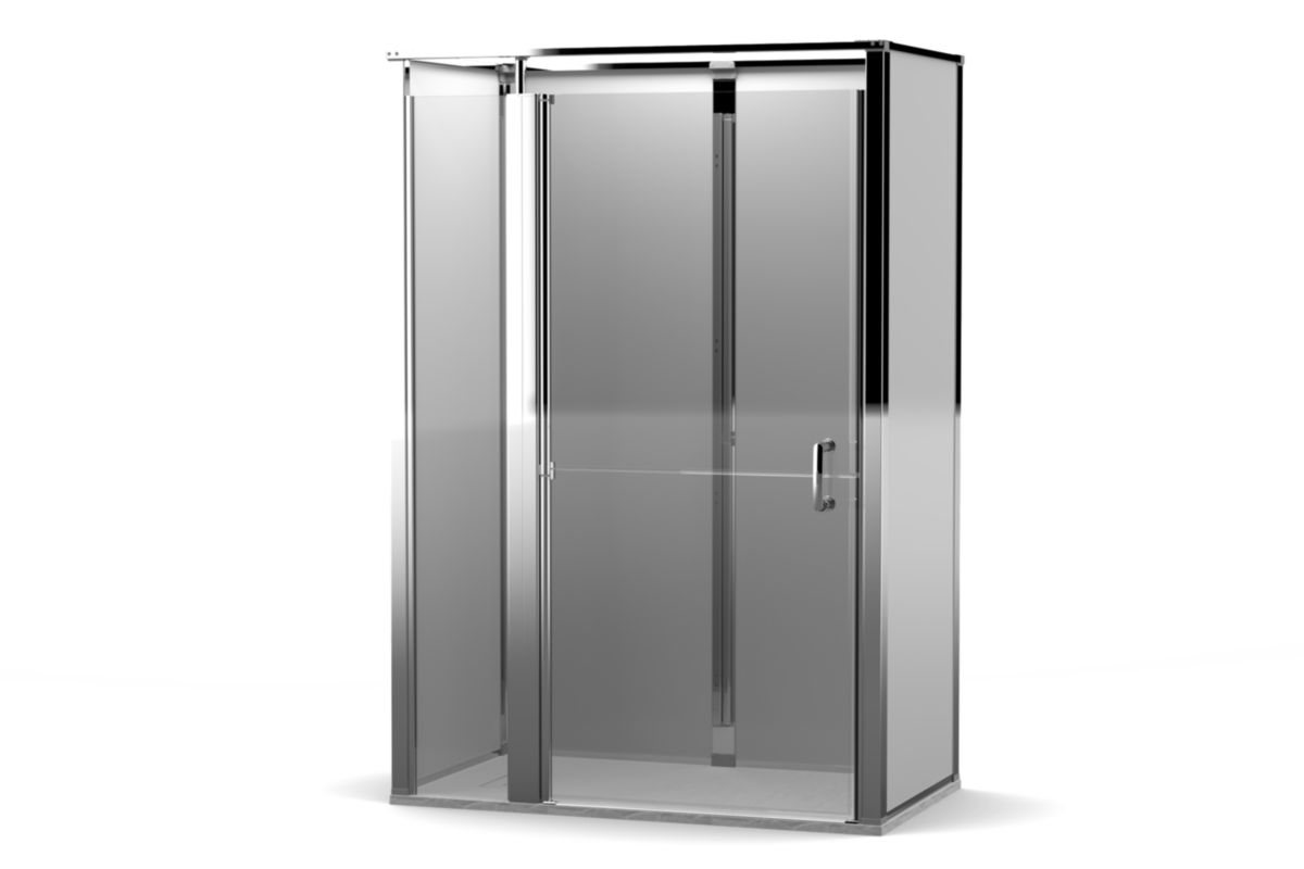 Cabine de douche Onyx avec portes DUO 1200x900m- Version niche-Gauche Réf.1290DDLAWH