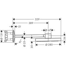 AXOR One Douche de tête 280 2jet avec bras de douche 390 mm, Laiton brossé