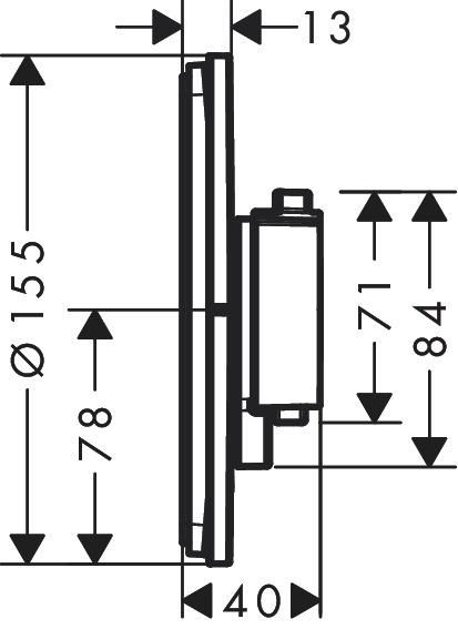 hansgrohe ShowerSelect Comfort S Set de finition pour mitigeur thermostatique encastré, Noir chromé brossé