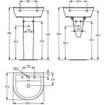 Lavabo ULYSSE 2 60 x 47 cm en grès avec trop-plein, blanc Réf. P125601